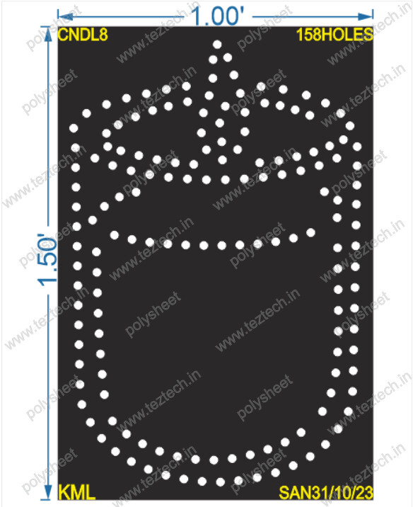 CNDL8 CANDLE 1.5X1FT 158HOLES