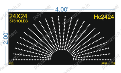 HCR13	2X4 FEET 24X24 HOLES HALF CIRCLE TOTAL HOLES=576
