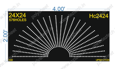 HCR13 2X4 FEET 24X24 HOLES HALF CIRCLE TOTAL HOLES=576