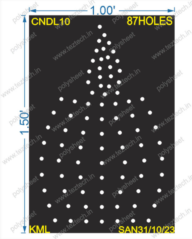 CNDL10 CANDLE 1.5X1FT 87HOLES