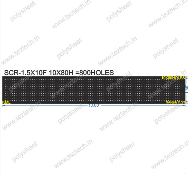 SCR64 1.5X10 FEET 10X80 HOLES SCREEN TOTAL HOLES=800 NOT IN WEBSITE