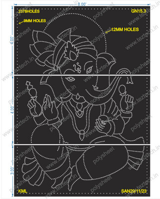 GN15.3 GANPATI 12MM WITH BORDER 9MM 11X8FEET 2378HOLES (IN 3PARTS)