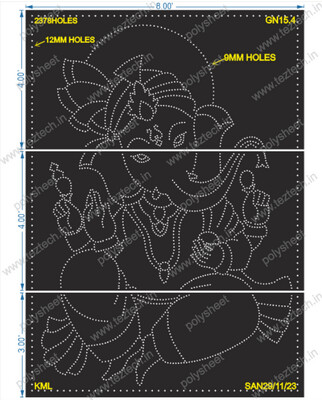 GN15.4 GANPATI 9MM WITH BORDER 12MM 11X8FEET 2378HOLES (IN 3PARTS)