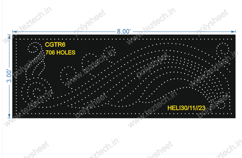 CGTR6  CURVE GATE ROW  3X8 FEET 706 HOLES