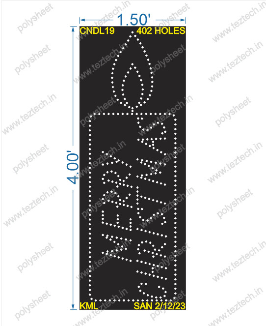 CNDL19 CANDLE 4X1.5FT 402HOLES