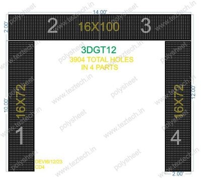 3DGT12 GATE12 3,904 HOLES ,2 FT PILLAR ,16 LED PER LINE