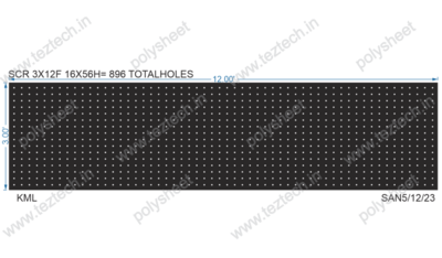 SCR133 3X12 FEET 16X56 HOLES SCREEN TOTAL HOLES=896
