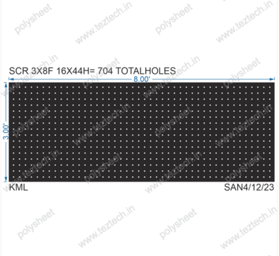 SCR132 3X8 FEET 16X44 HOLES SCREEN TOTAL HOLES=704