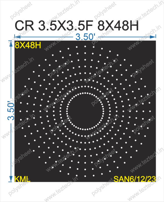 CRC151	3.5X3.5 FEET 8X48 HOLES CIRCLE POLYSHEET
