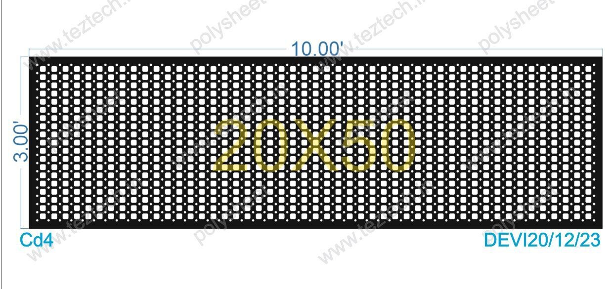 SCR142 3X10 FEET 20X50 HOLES AIR PASS SCREEN TOTAL HOLES=1000