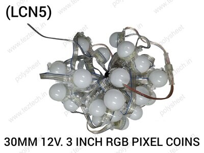 (LCN5) 30MM 12V. 3 INCH RGB PIXEL COINS | SET OF 30 COIN