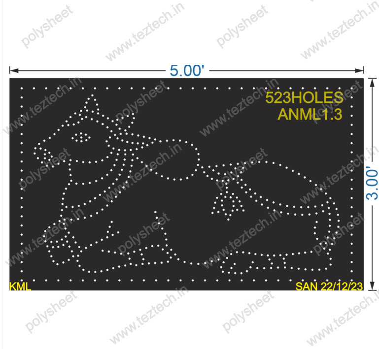 ANML1.3 NANDI 3X5 FEET 523 HOLES