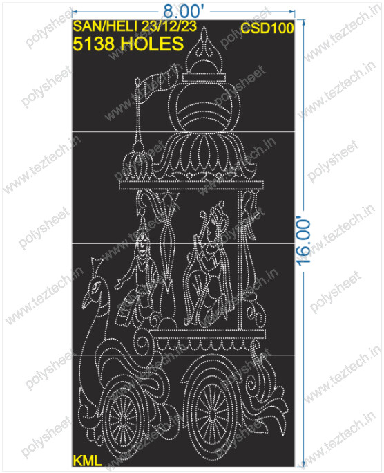 CSD100 CUSTOM DESIGN 16X8FEET 5138HOLES (4 PARTS)