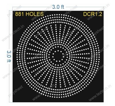 3X3 FT DESIGNER CIRCLE CIRCLE1=10X40 CIRCLE2=4X112 CIRCLE3=22 CIRCLE4=11 TOTAL HOLES=881