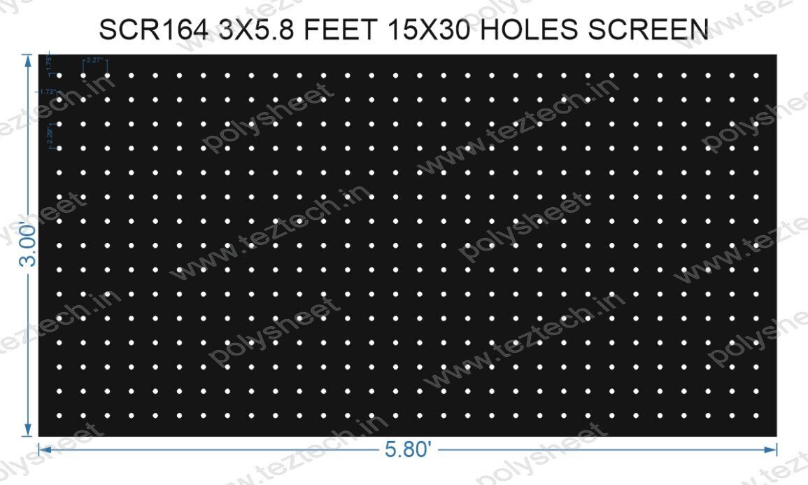 SCR164	3X5.8 FEET 15X30 HOLES SCREEN TOTAL HOLES=450