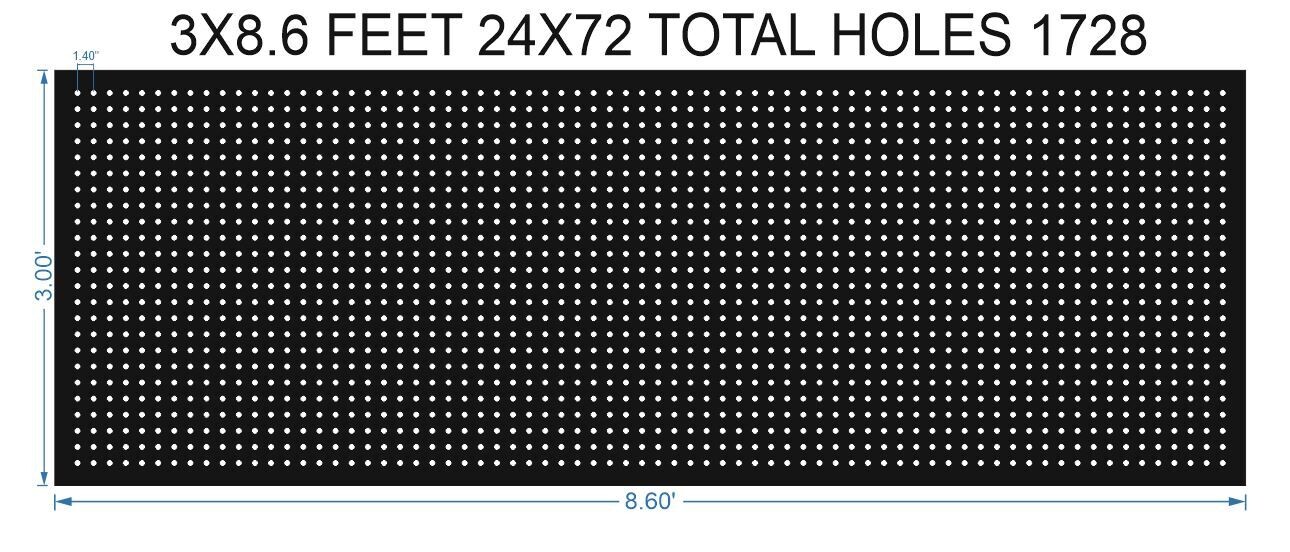 SCR150 3X8.6 FEET 24X72 HOLES SCREEN TOTAL HOLES=1728