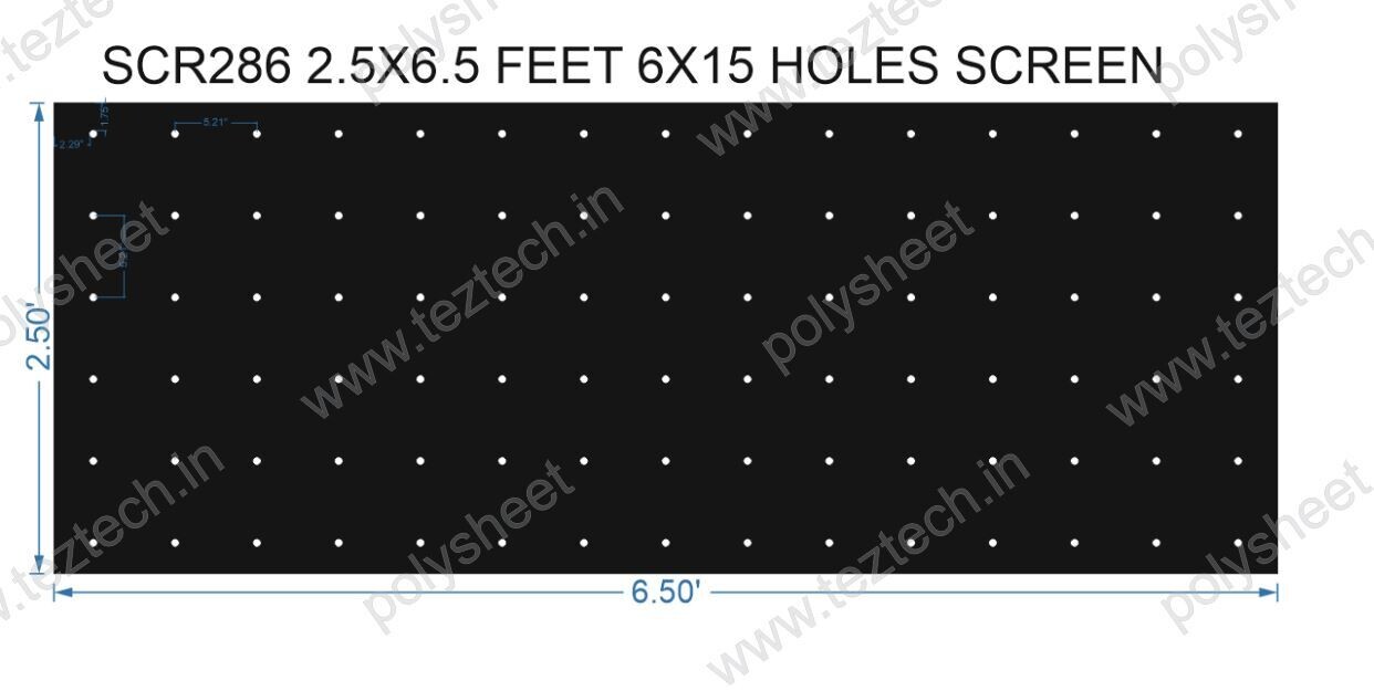 SCR286	2.5X6.5 FEET 6X15 HOLES SCREEN TOTAL HOLES=90