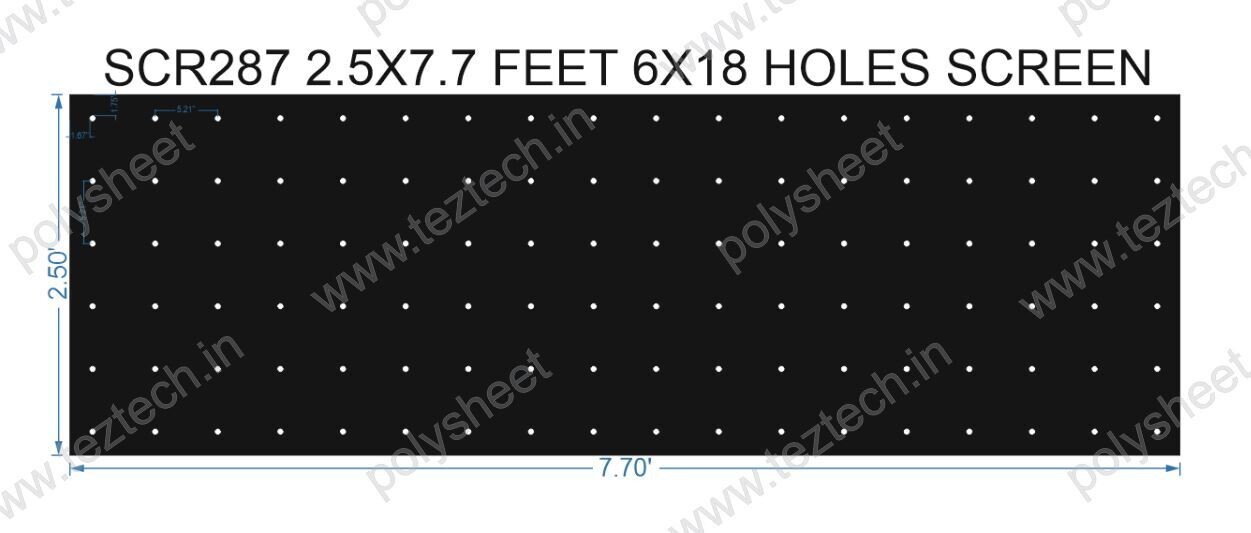 SCR287	2.5X7.7 FEET 6X18 HOLES SCREEN TOTAL HOLES=108