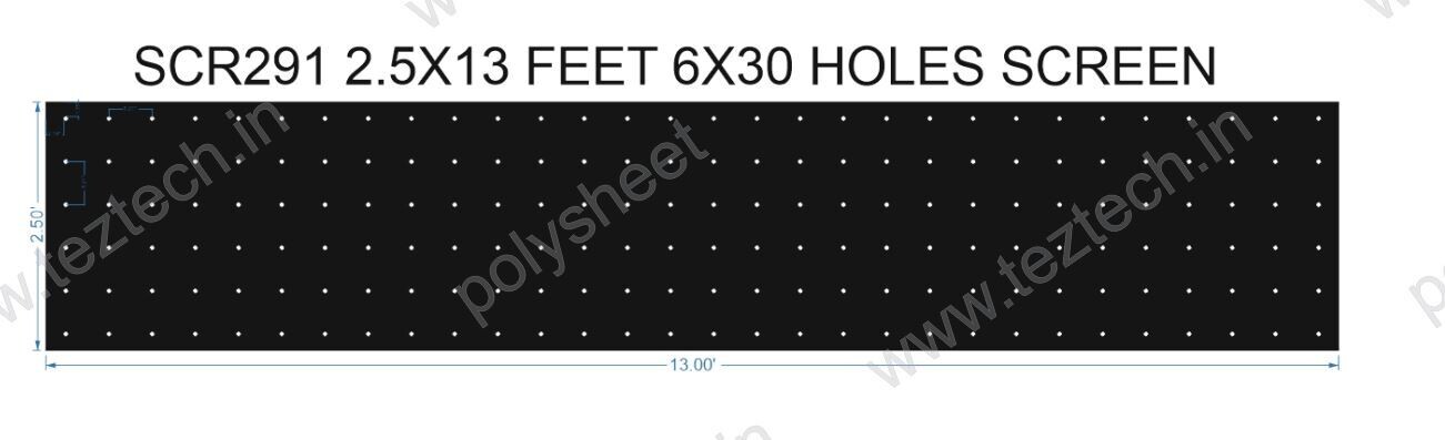 SCR291	2.5X13 FEET 6X30 HOLES SCREEN TOTAL HOLES=180