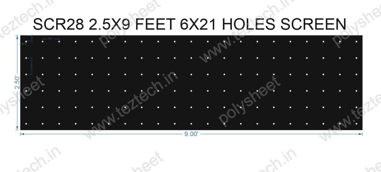 SCR288	2.5X9 FEET 6X21 HOLES SCREEN TOTAL HOLES=126
