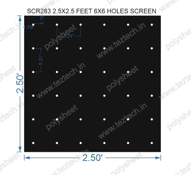 SCR283	2.5X2.5 FEET 6X6 HOLES SCREEN TOTAL HOLES=36