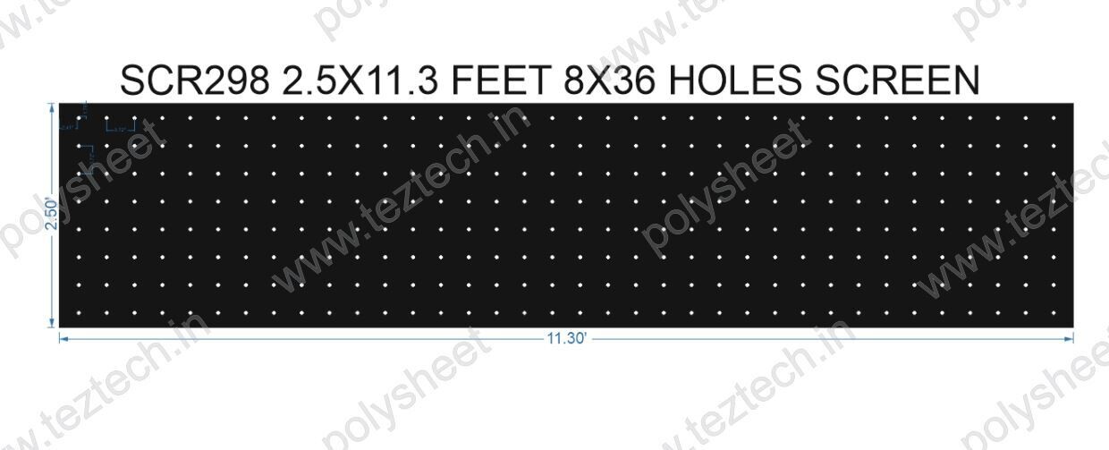 SCR298	2.5X11.3 FEET 8X36 HOLES SCREEN TOTAL HOLES=288