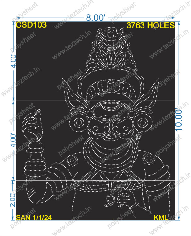 CSD103 CUSTOM DESIGN 10X8FEET 3763HOLES (3 PARTS)