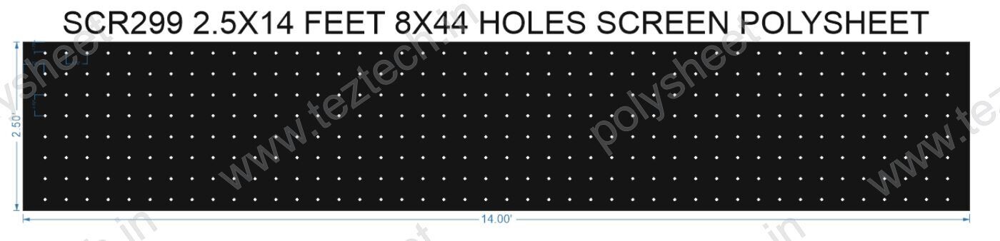 SCR299	2.5X14 FEET 8X44 HOLES SCREEN TOTAL HOLES=352