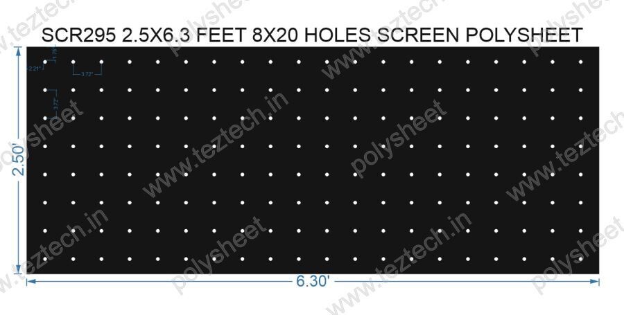SCR295	2.5X6.3 FEET 8X20 HOLES SCREEN TOTAL HOLES=160