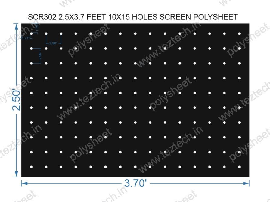 SCR302	2.5X3.7 FEET 10X15 HOLES SCREEN TOTAL HOLES=150