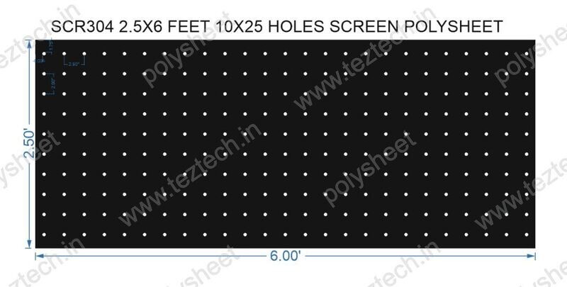 SCR304	2.5X6 FEET 10X25 HOLES SCREEN TOTAL HOLES=250