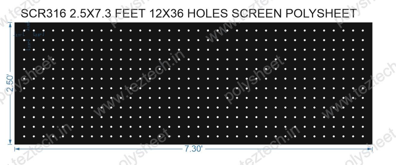 SCR316	2.5X7.3 FEET 12X36 HOLES SCREEN TOTAL HOLES=432