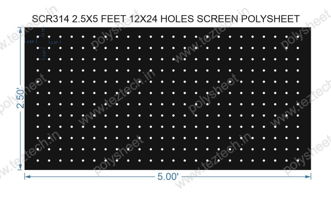 SCR314	2.5X5 FEET 12X24 HOLES SCREEN TOTAL HOLES=288