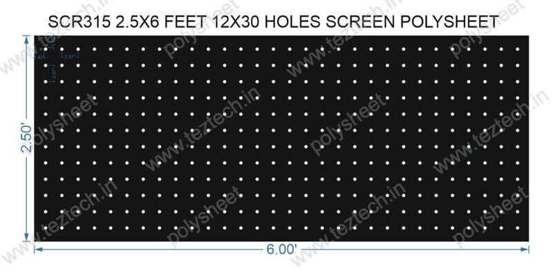 SCR315	2.5X6 FEET 12X30 HOLES SCREEN TOTAL HOLES=360