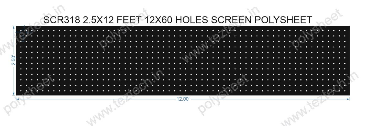 SCR318	2.5X12 FEET 12X60 HOLES SCREEN TOTAL HOLES=720