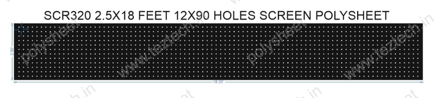 SCR320 2.5X18 FEET 12X90 HOLES SCREEN TOTAL HOLES=1080