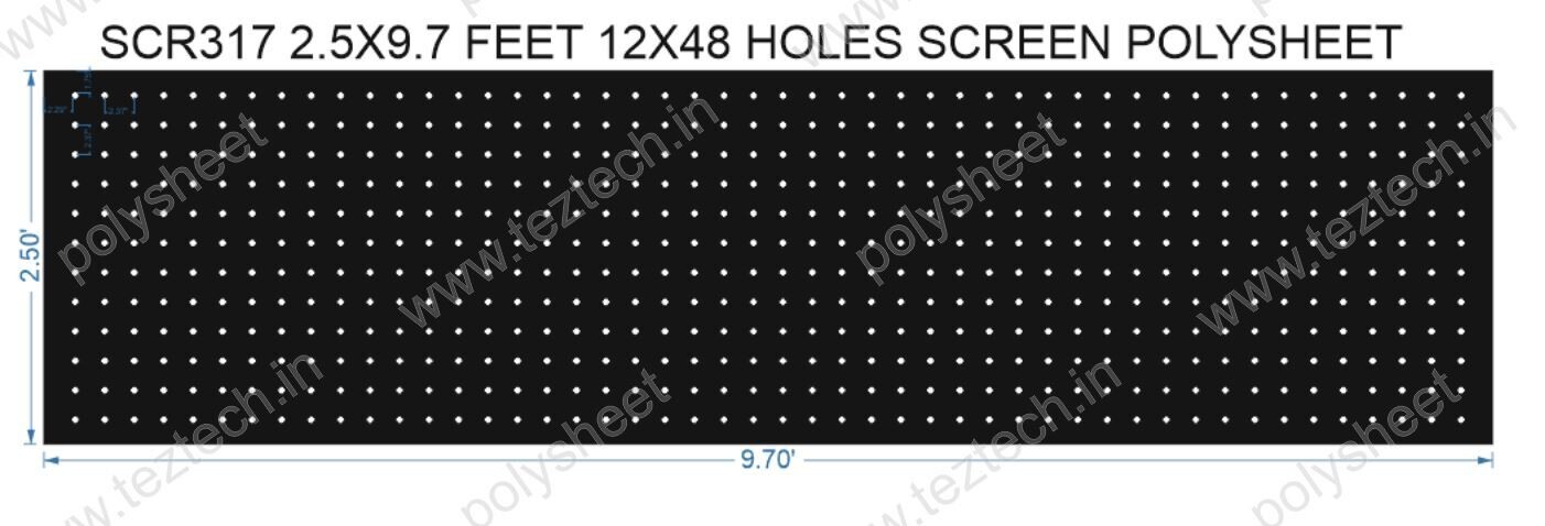 SCR317	2.5X9.7 FEET 12X48 HOLES SCREEN TOTAL HOLES=576