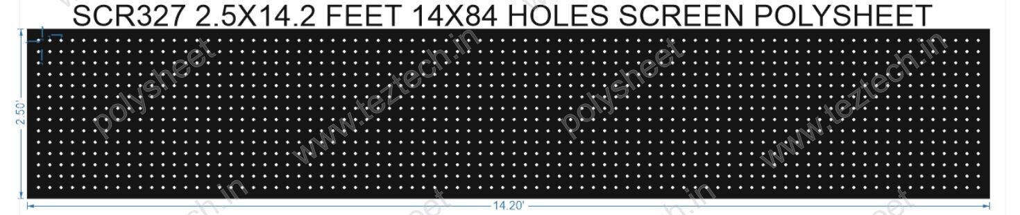SCR327	2.5X14.2 FEET 14X84 HOLES SCREEN TOTAL HOLES=1176