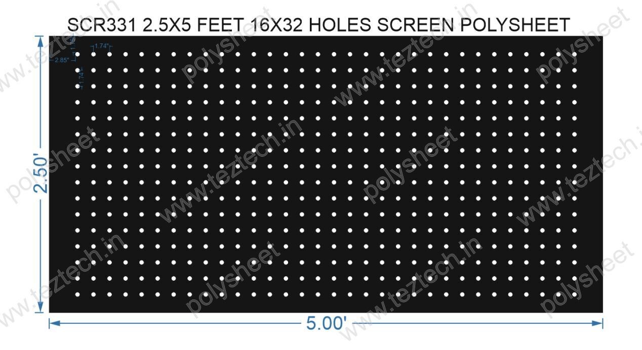 SCR331	2.5X5 FEET 16X32 HOLES SCREEN TOTAL HOLES=512