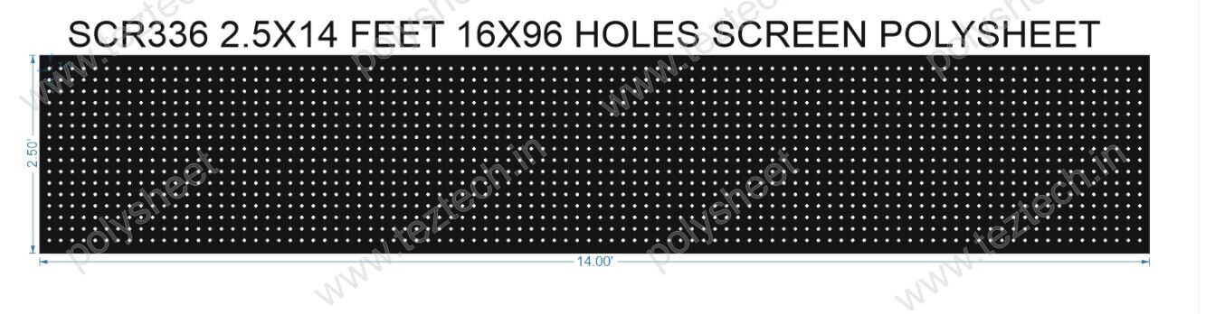 SCR336	2.5X14 FEET 16X96 HOLES SCREEN TOTAL HOLES=1536