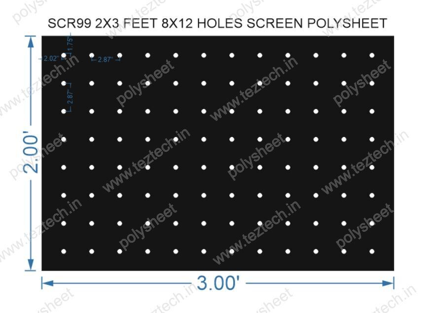 SCR99	2X3 FEET 8X12 HOLES SCREEN POLYSHEET