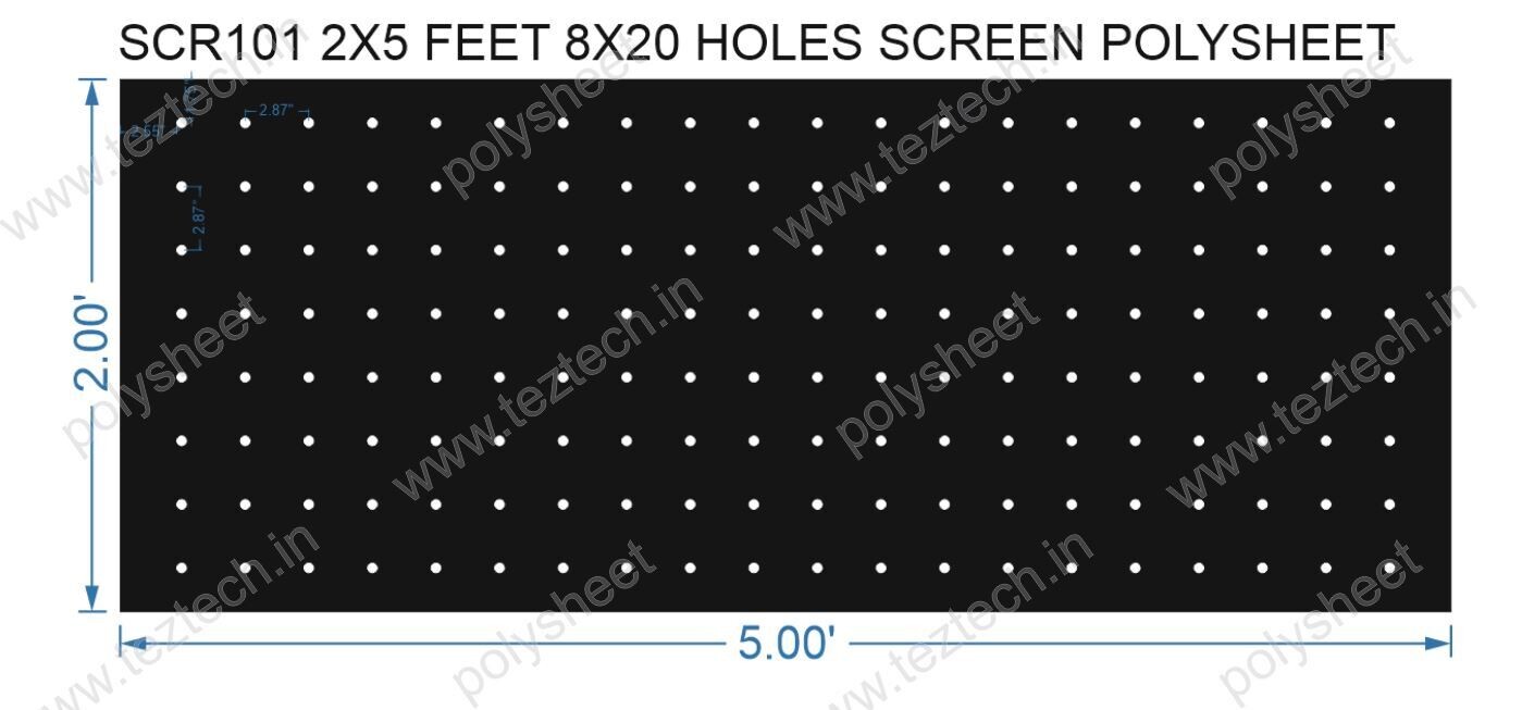 SCR101	2X5 FEET 8X20 HOLES SCREEN POLYSHEET