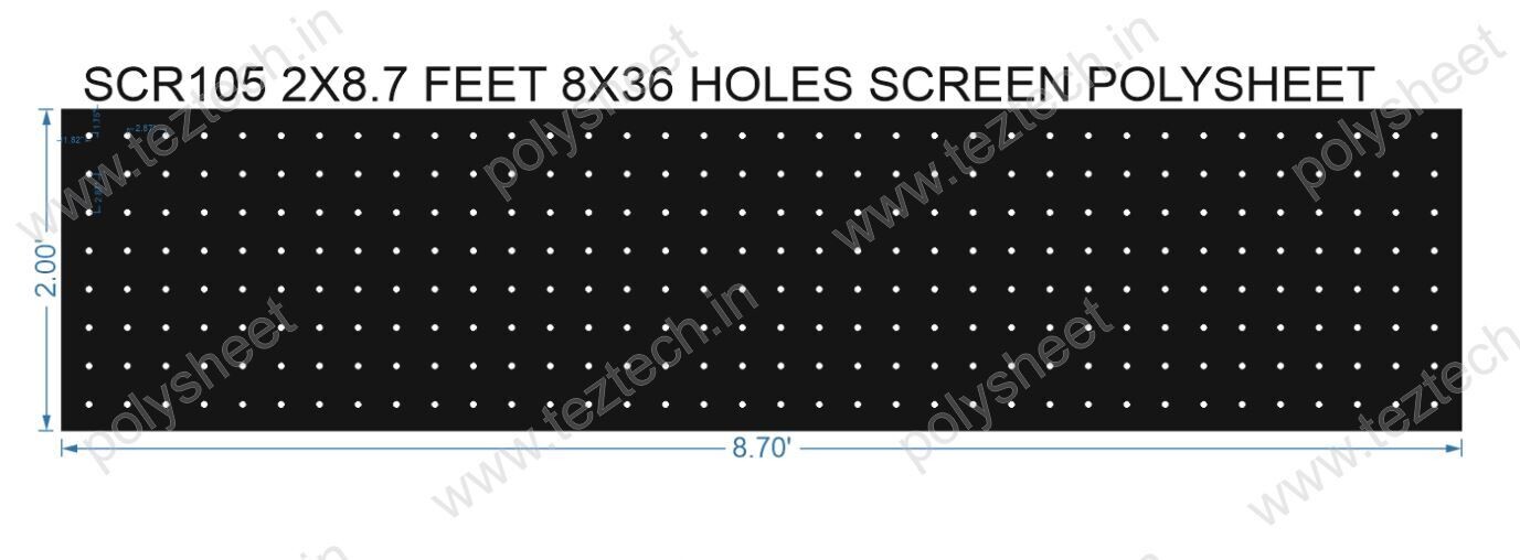 SCR105	2X8.7 FEET 8X36 HOLES SCREEN POLYSHEET