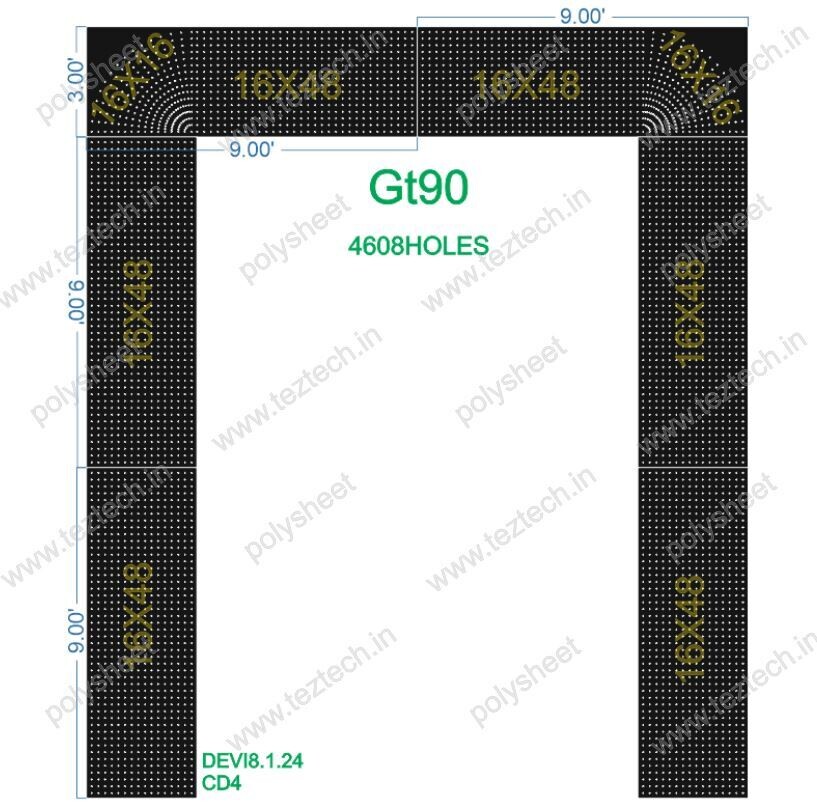 GT90 GATE 21X18 FEET TOTAL 4068HOLES (6 PARTS)