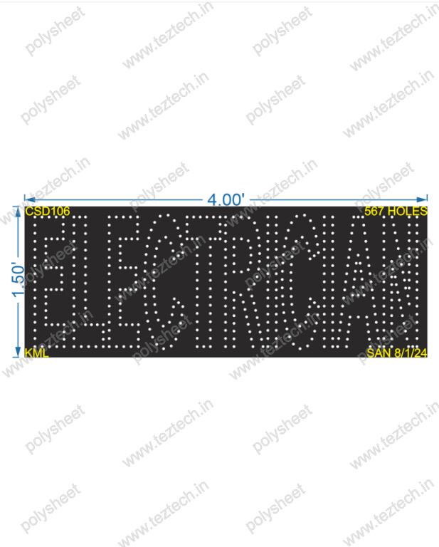 CSD106 NAME BOARD 1.50X4FEET 567HOLES