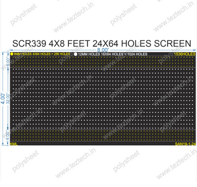 SCR339 4X8 FEET 24X64 HOLES SCREEN TOTAL HOLES=1536