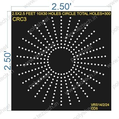 CRC3    2.5X2.5 FEET 10X30 HOLES CIRCLE TOTAL HOLES=300