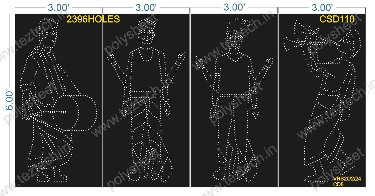 CSD110 CUSTOM DESIGN 12X6 FEET 2396 HOLES