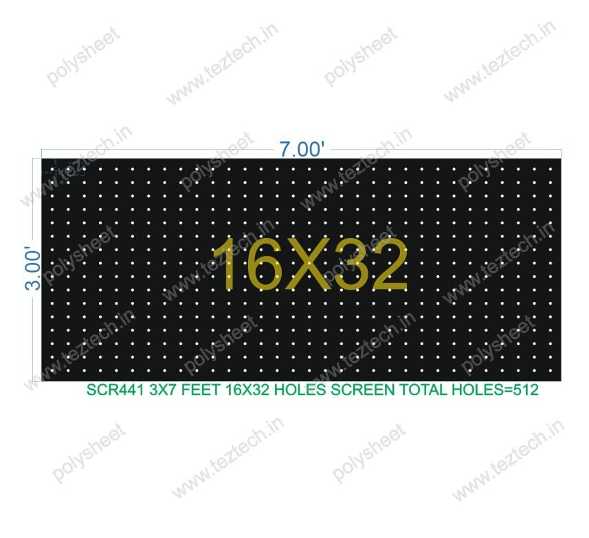 SCR441 3X7 FEET 16X32 HOLES SCREEN TOTAL HOLES=512