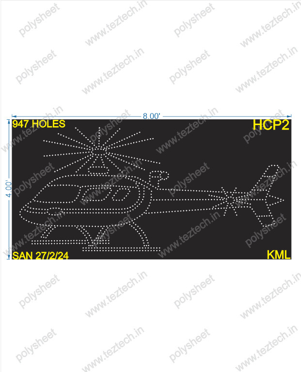 HCP2 HELICOPTER 4X8 FEET 947 HOLES